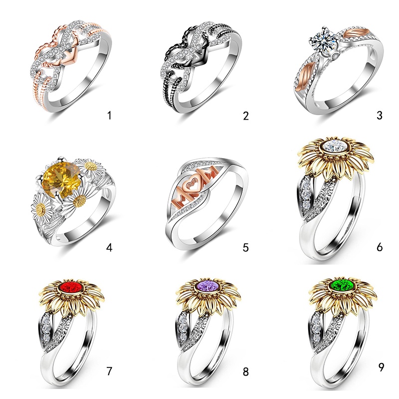 Nhẫn Đính Đá Zircon Phong Cách Âu Mỹ Thời Trang JH01
