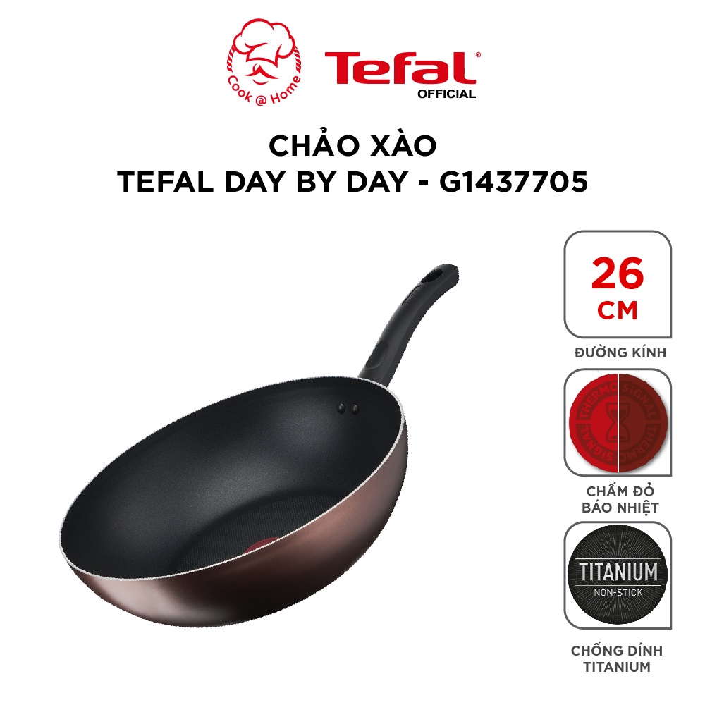 Chảo xào Tefal Day By Day size 26, 28cm -G1437705/G1431905