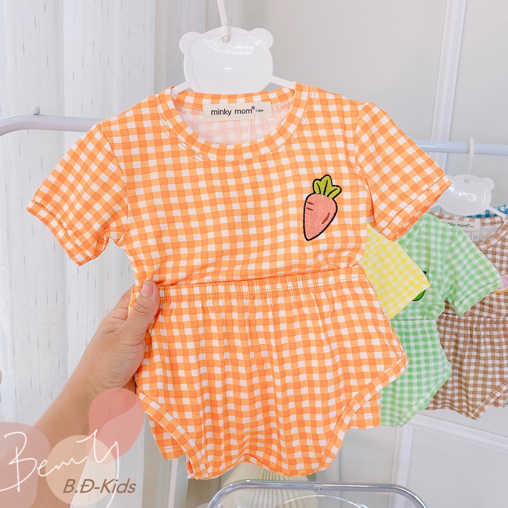 *𝔽𝕣𝕖𝕖 𝕊𝕙𝕚𝕡*Bộ Cộc Chip Sơ Sinh Chất Thun Lạnh Hàng Minky Mom Sọc Thêu Trái Cây Siêu Cưng Cho Bé Trai ,Bé Gái