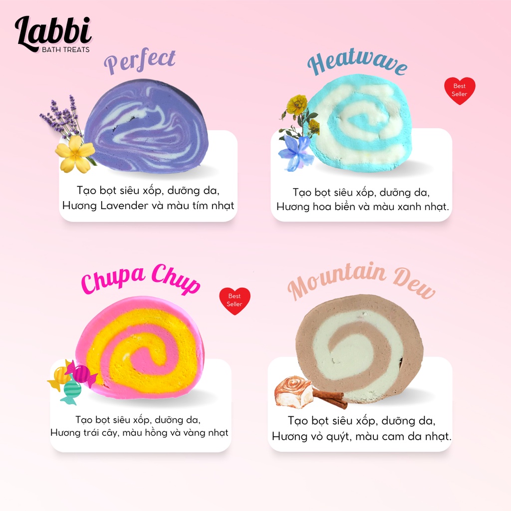TỔNG HỢP [Labbi] Bubble Bar / Bánh tạo bọt bồn tắm