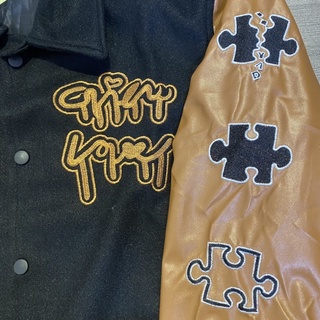 [ Hot ] Áo khoác varsity jacket nâu đen