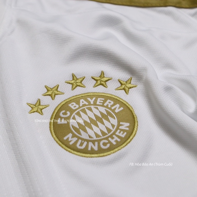 Bộ quần áo đá banh CLB Bayern Munchen màu trắng 2023 hàng cao cấp Thailand