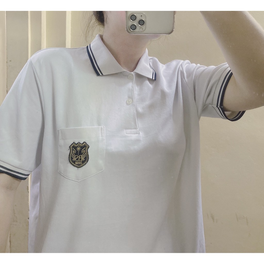 [Siêu sale] Áo polo nữ form rộng unisex tay lỡ 2hand xịn loại 1 size M-L | BigBuy360 - bigbuy360.vn