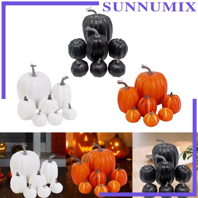 Set 7 Bí Ngô Giả Bằng Xốp Dùng Trang Trí Halloween