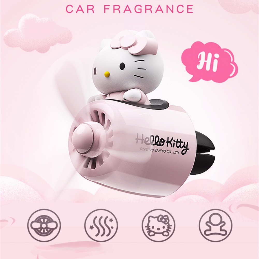 Quạt Khuếch Tán Hương Thơm Gắn Lỗ Thông Gió Xe Hơi Hình Mèo Kitty Hoạt Hình Đáng Yêu