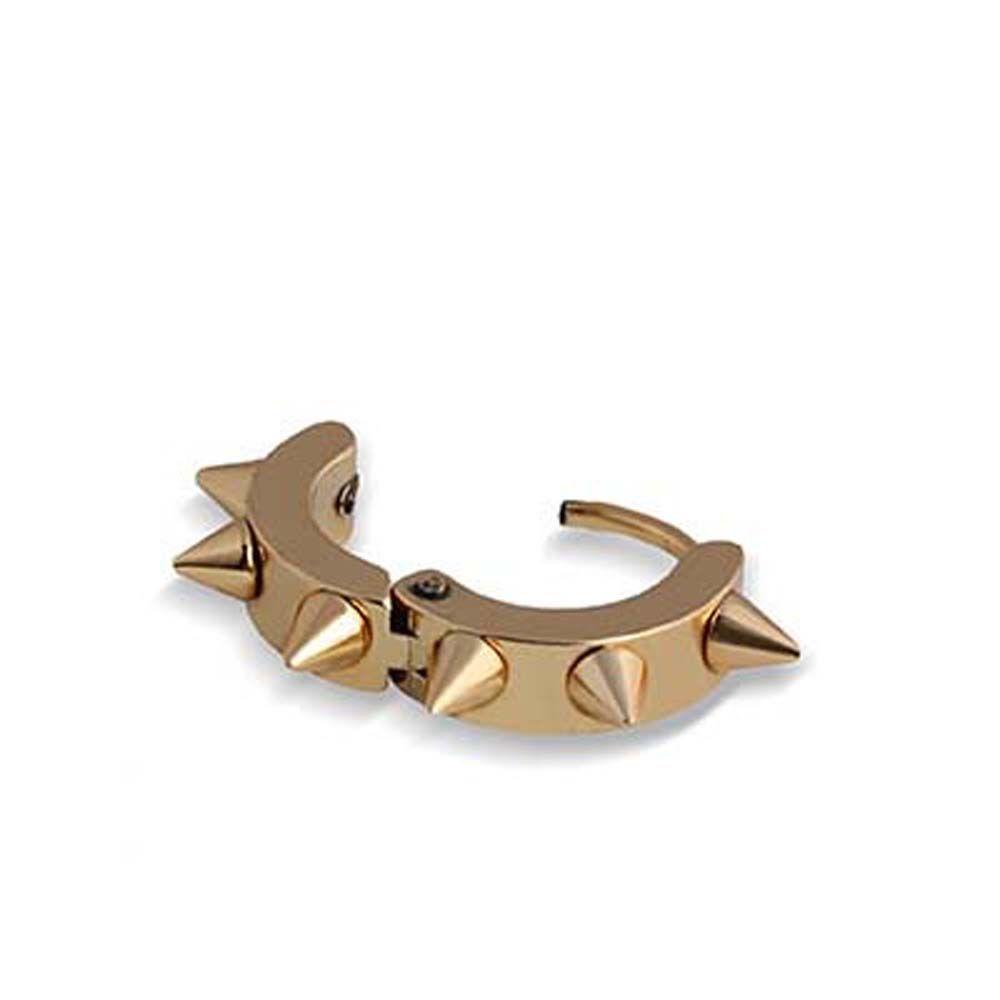 2 Khuyên Tai Tròn Gắn Gai Đen Phong Cách Gothic Thời Trang