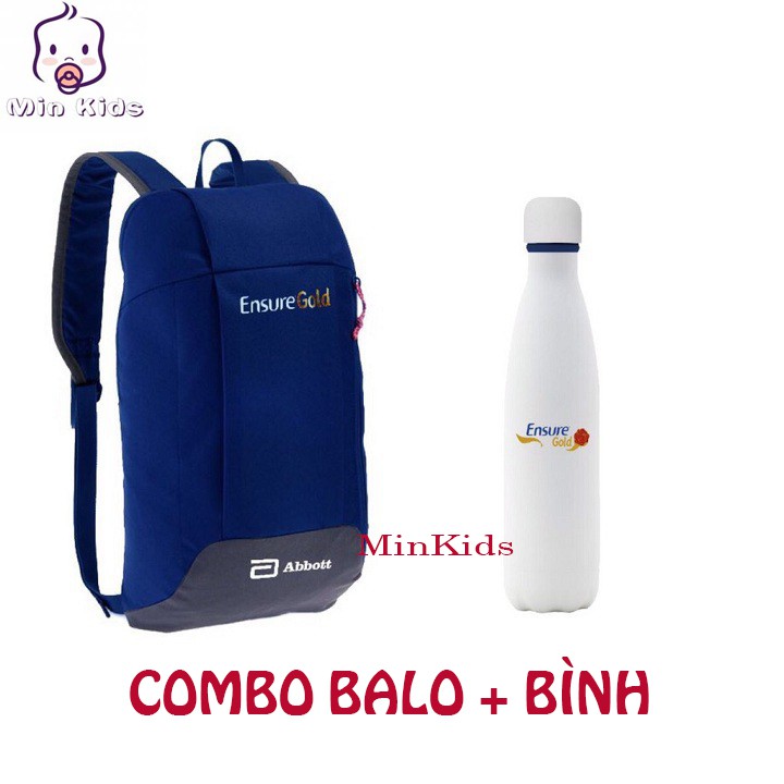 Combo balo+bình giữ nhiệt 600ml Ensure gold
