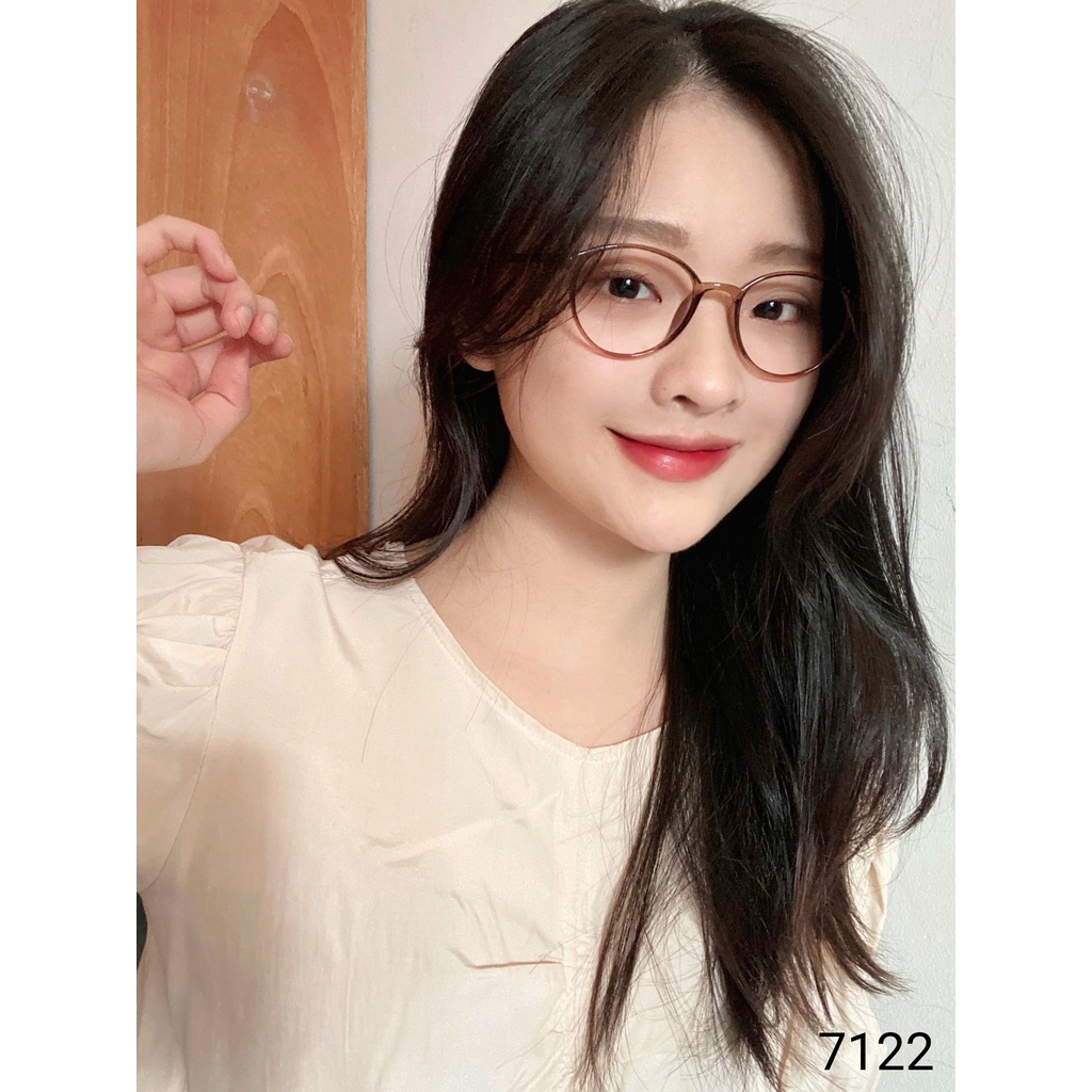 Kính mắt tròn nhỏ nữ LILYEYEWEAR chất liệu nhựa dẻo giả cận màu sắc thời trang 7122