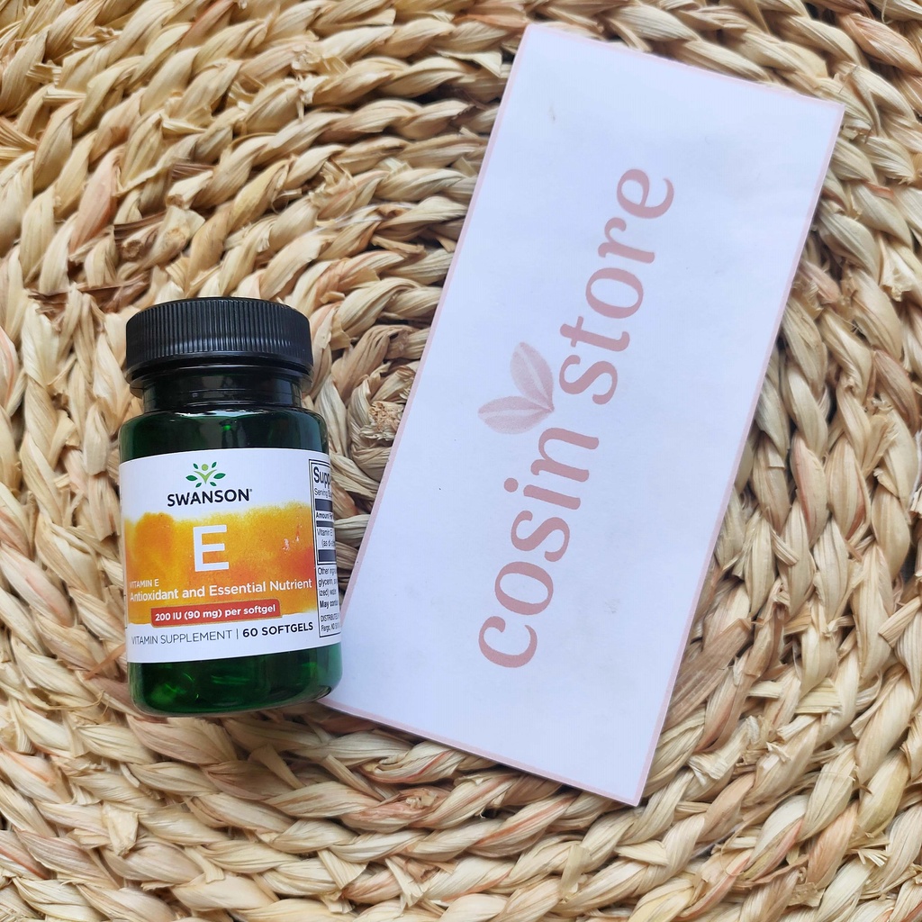 Viên Uống Swanson Vitamin E 200 IU 90mg 60 viên của Mỹ - Hỗ trợ chống lão hóa Cosin Store