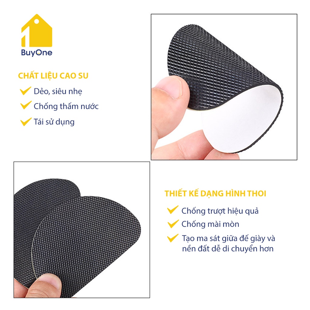 Cặp miếng dán đế giày chống trơn trượt, mòn đế dùng cho nam và nữ, cao su tiện lợi tự dính chất lượng cao - BOPK270