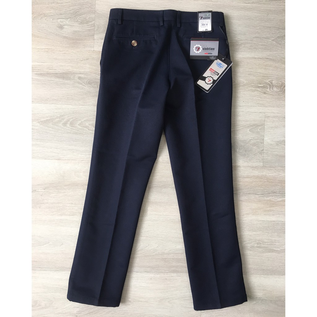 Quần kaki nam 0 ly Classic Vĩnh Tiến vải kẻ tăm 455 - D065