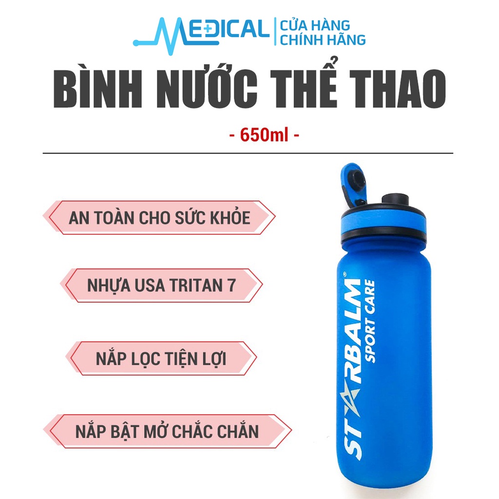 Bình nước thể thao STARBALM 650ml tiện lợi, thân thiện, trang nhã - MEDICAL