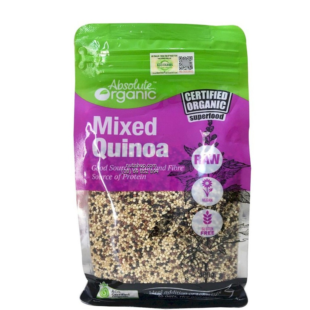 [Mã 44FMCGSALE1 giảm 0.1 đơn 250K] Hạt diêm mạch Quinoa Mix Organic 400gram của Úc