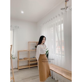 Áo trắng cổ bèo ren