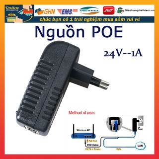24V1A Adaptor nguồn POE Bộ Chuyển Đổi Nguồn Poe có cổng kết nối mạng Đầu Cắm Eu