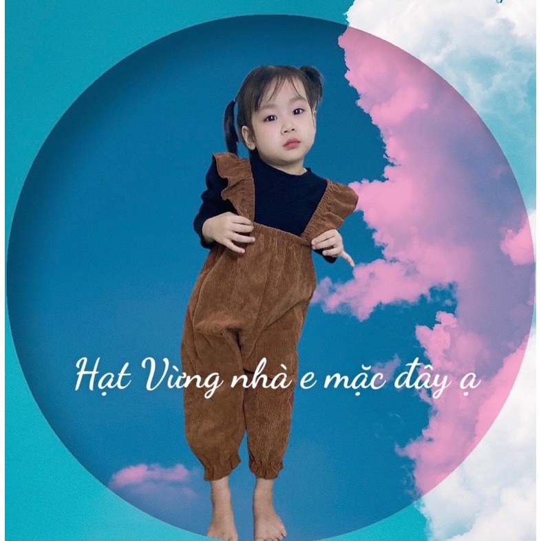 Váy bé gái - Set quần yếm kèm áo tay bồng cánh tiên siêu xinh cho bé 1-5 Tuổi