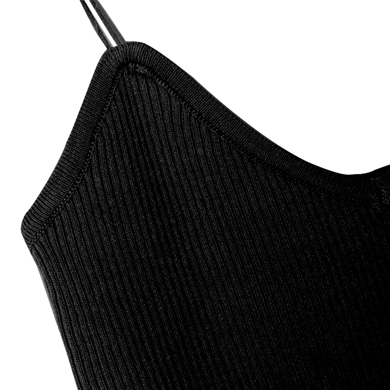 Áo Tank Top Dệt Kim Dáng Ôm Co Giãn Tốt Thiết Kế Đơn Giản Quyến Rũ Cho Nữ