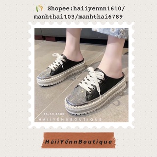 ORDER giày hở gót đính đá buộc dây
