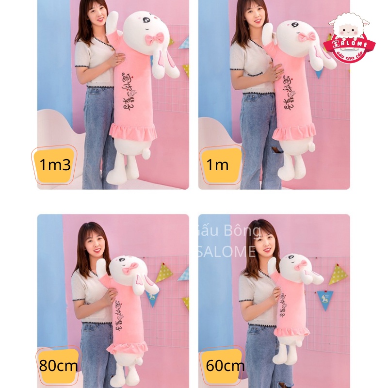 Gấu Bông Con Thỏ Hồng, Xanh Mặc Váy Dễ Thương Cute SALOME, Cao Cấp Cho Bé