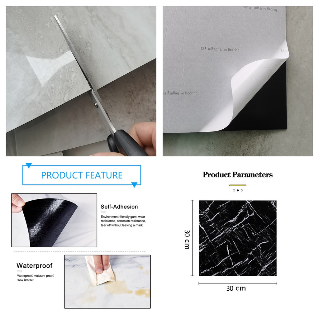 Miếng Dán Tường / Sàn Nhà Bằng PVC Chống Trượt Chống Thấm Nước Tiện Dụng Cho Nhà Tắm / Nhà Bếp