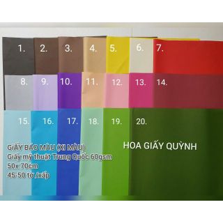 Xấp 40-45 tờ giấy xi màu (báo màu) 50x70cm