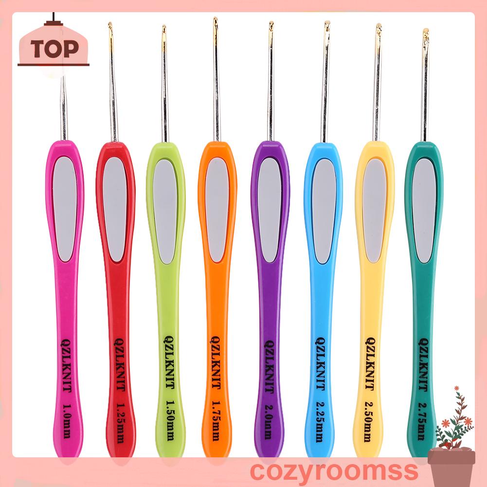 Set 8 Kim Móc Len Bằng Nhôm Với Tay Cầm Nhựa Mềm 1-2.75mm