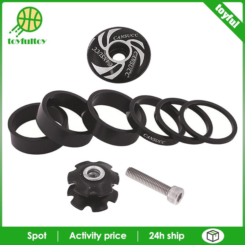 Bộ Vòng Đệm Tai Nghe 1 1 / 8 Inch Kèm Nắp Đậy Dành Cho Xe Đạp