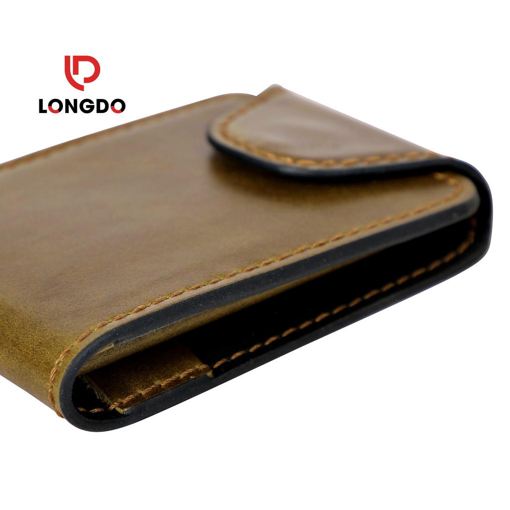 Ví nam xanh rêu - Cam kết 100% da bò thật nhập khẩu - Bảo hành 5 năm - Thương hiệu uy tín Longdo Leather