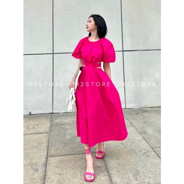 ĐẦM TAY PHỒNG KHOÉT EO - QA01319