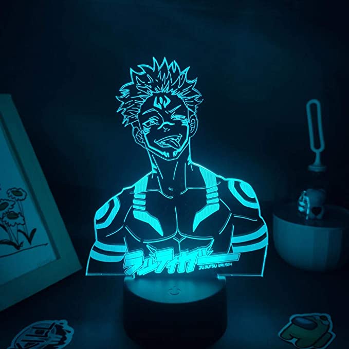 Đèn Led Anime SUKUNA Đèn Led 16 Màu Hình Nhân Vật Hoạt Hình, Đèn Ngủ Led 3d, Cảm Ứng , Điều Khiển Từ Xa