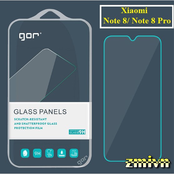 Bộ 2 cường Lực Xiaomi Note 8 / Note 8 pro Chính Hãng Gor loại không full màn hình