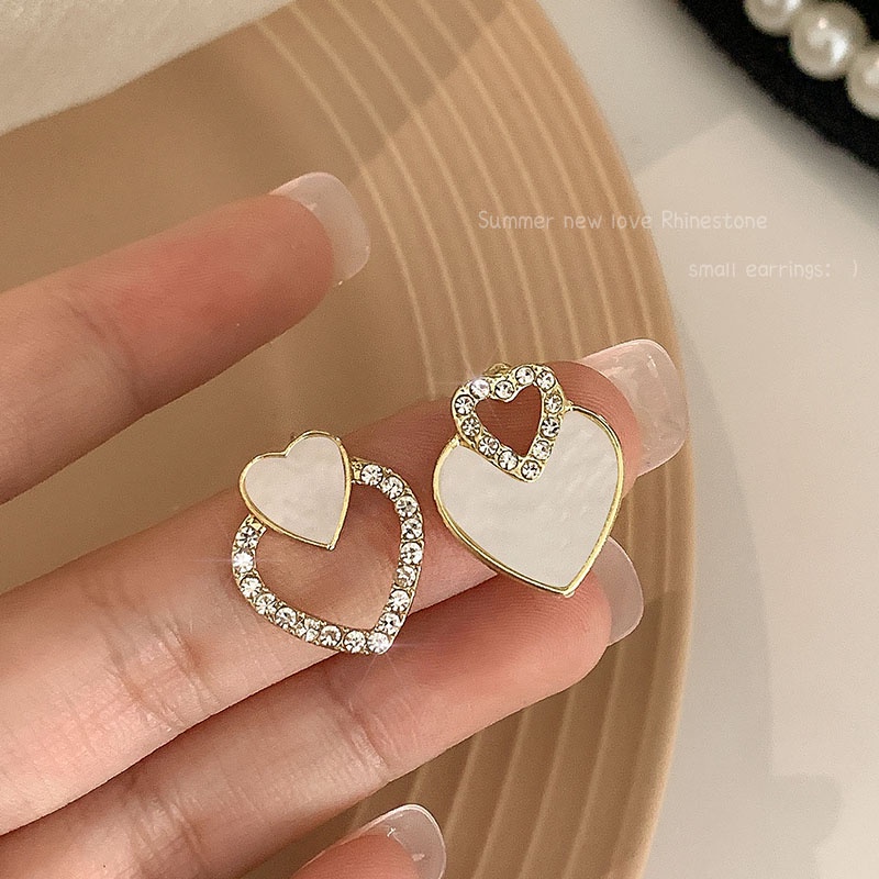 Bông tai Dodder hình trái tim đính đá sang trọng cho nữ