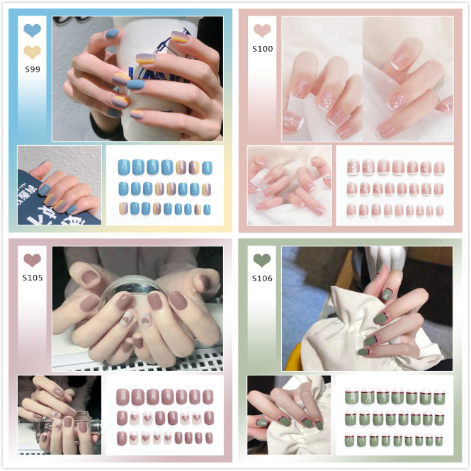 Bộ 24 Chiếc Móng Tay Giả Thanh Lịch Có Thể Đep Lắp Dễ Dàng Thông Dụng Dành Cho Nữ