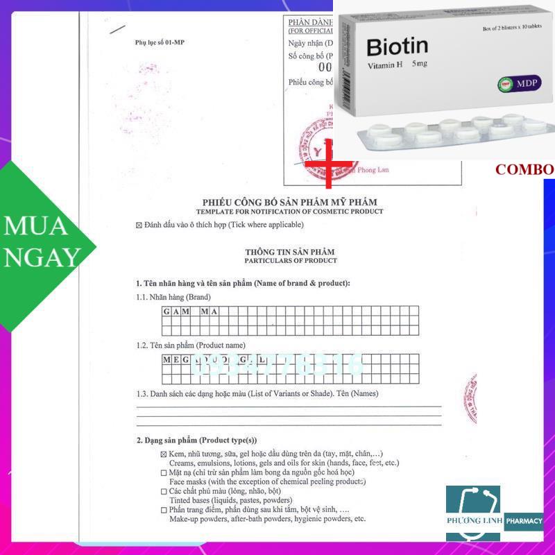 Combo Biotin 5mg+ Tuýp bôi MEGADUO
