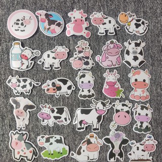 Set 45 Sticker Bò sữa dễ thương dán trang trí