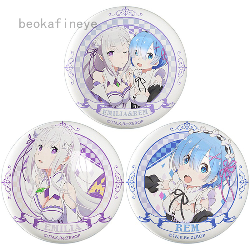 Ghim Cài Áo Hình Nhân Vật Anime Re: Zero Subaru Rem