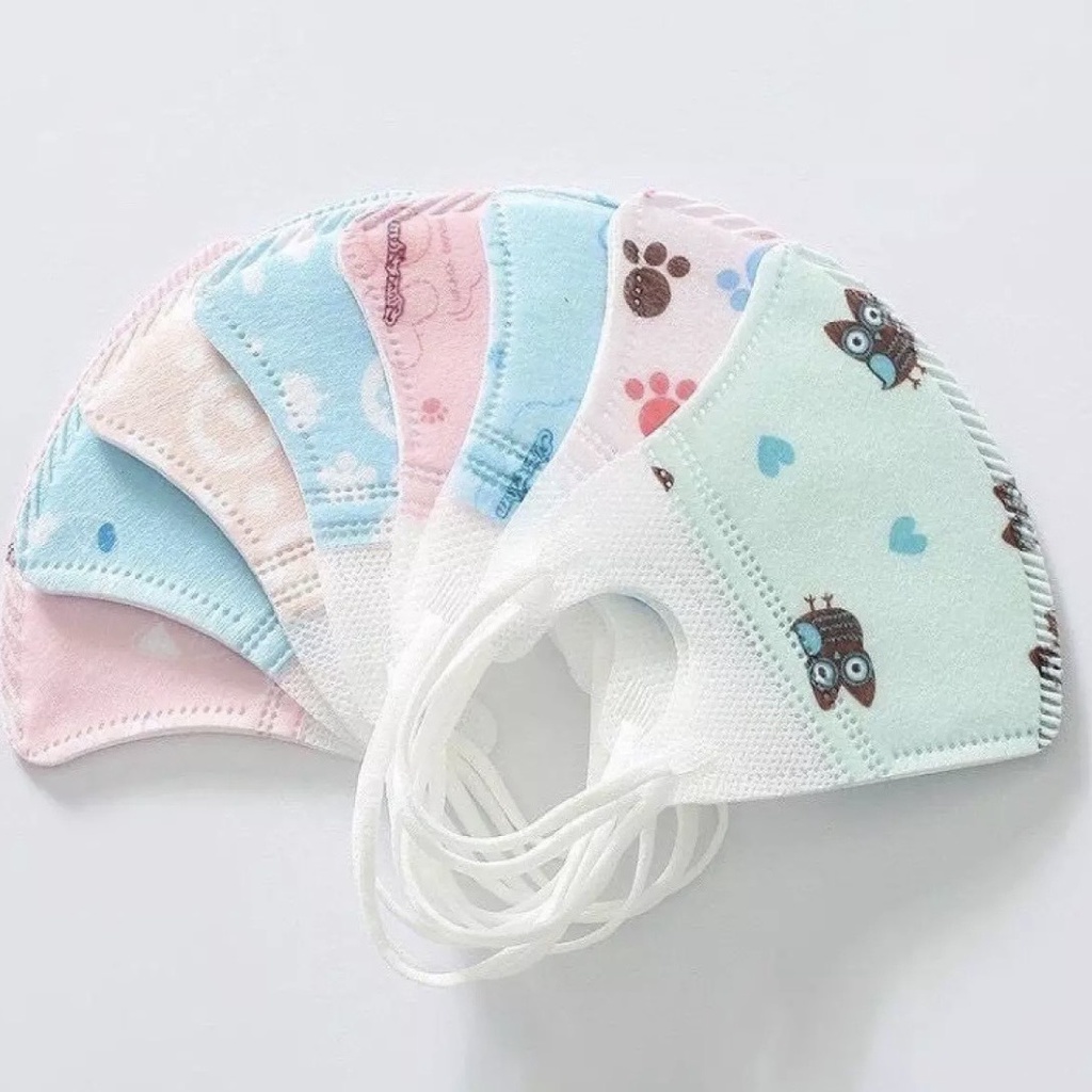 Khẩu trang y tế cho bé 3 lớp tuyệt trùng an toàn in hình kute, khẩu trang cho bé từ 1-5 tuổi Bunakids AT10