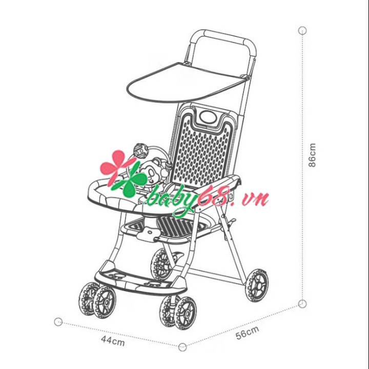 Xe đẩy siêu gọn nhẹ có đồ chơi cho bé BLB 7221