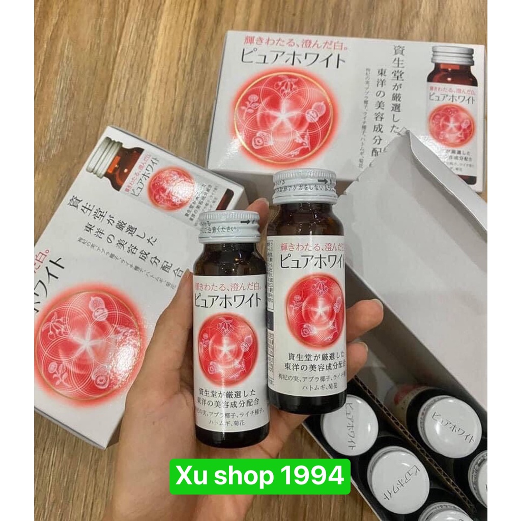 Nước uống Collagen Shiseido Pure White 1 hộp 10 lọ - Nhật Bản, collagen hỗ trợ trắng da tự nhiên an toàn