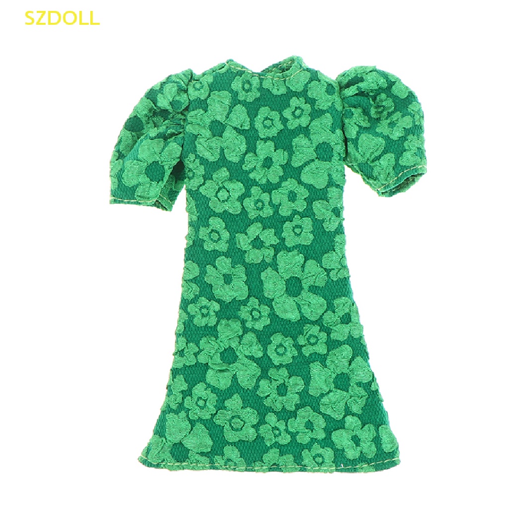 Đầm Dài Tay Phồng In Họa Tiết Thời Trang Cho Búp Bê 28-30cm 1 / 6