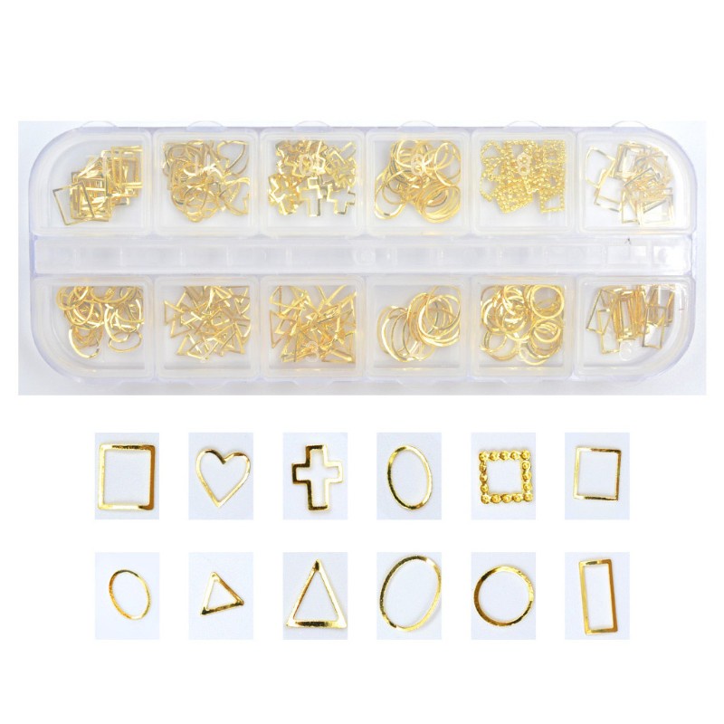 Hộp 12 Ngăn Đựng Phụ Kiện Trang Trí Móng Tay Nghệ Thuật