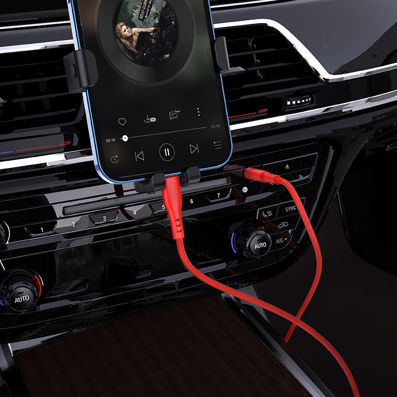 Dây cáp âm thanh Hoco UPA18 jack 3.5mm to Lightning, kết nối loa, tai nghe chụp với điện thoại dài 1M - CHÍNH HÃNG