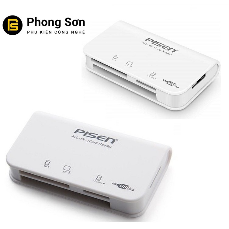 Đầu đọc thẻ đa năng Pisen All-in-one USB 3.0 (Trắng) | BigBuy360 - bigbuy360.vn
