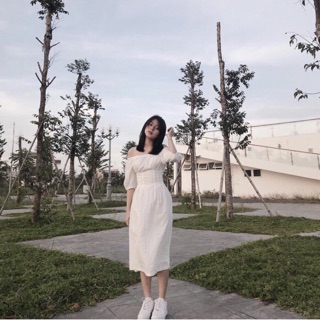 ĐẦM MAXI TRẮNG CHÍT EO