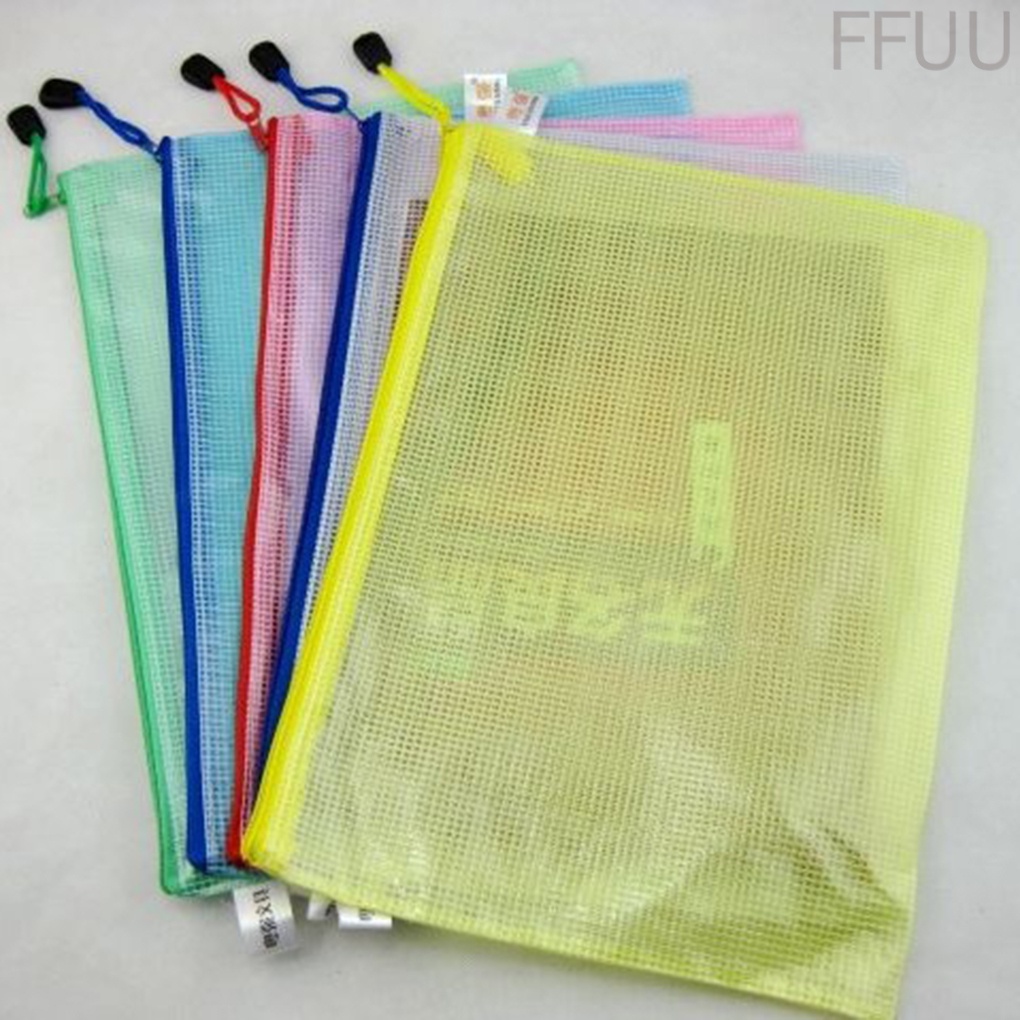 Túi đựng văn phòng phẩm bằng PVC trong suốt có khóa kéo tiện dụng FF86/A3/A4/A5/A6/B4/B5/B6