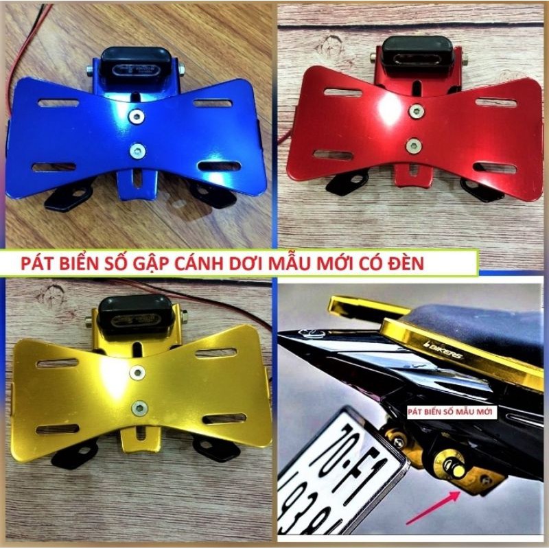 BỘ PAT GẮN BIỂN SỐ XE MÁY GẬP EX150 CÓ ĐÈN LED CỰC CHẤT ĐỒ CHƠI XE MÁY CAO CẤP