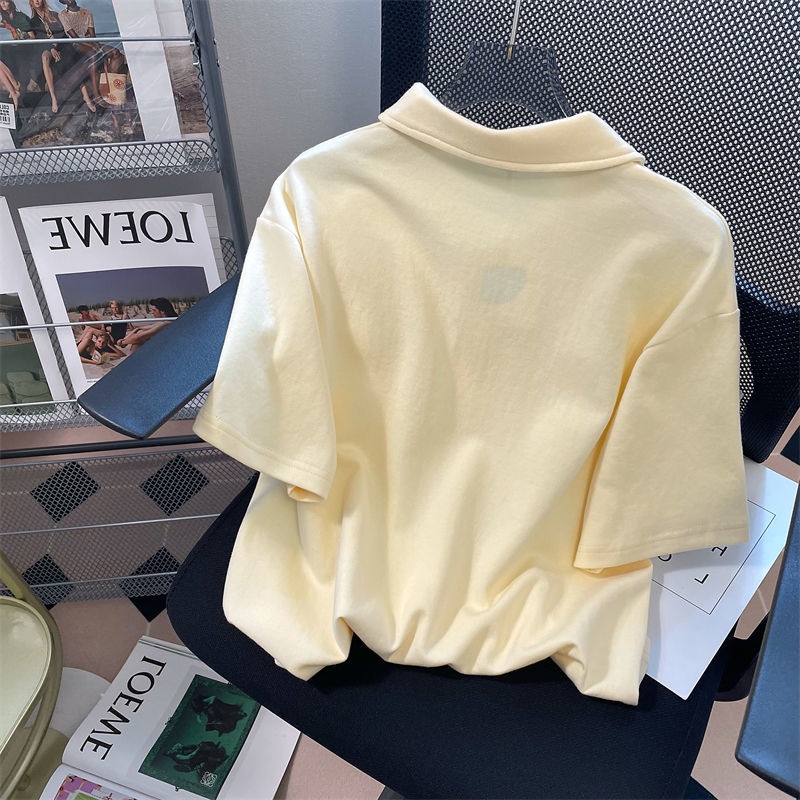 Set Đồ Thể Thao Áo Thun Cổ polo Phối Quần Short Dáng Rộng Thời Trang Mùa Hè Cá Tính Cho Nữ