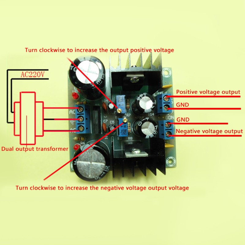 Bộ chuyển đổi điện tử fused LM317 + lm337