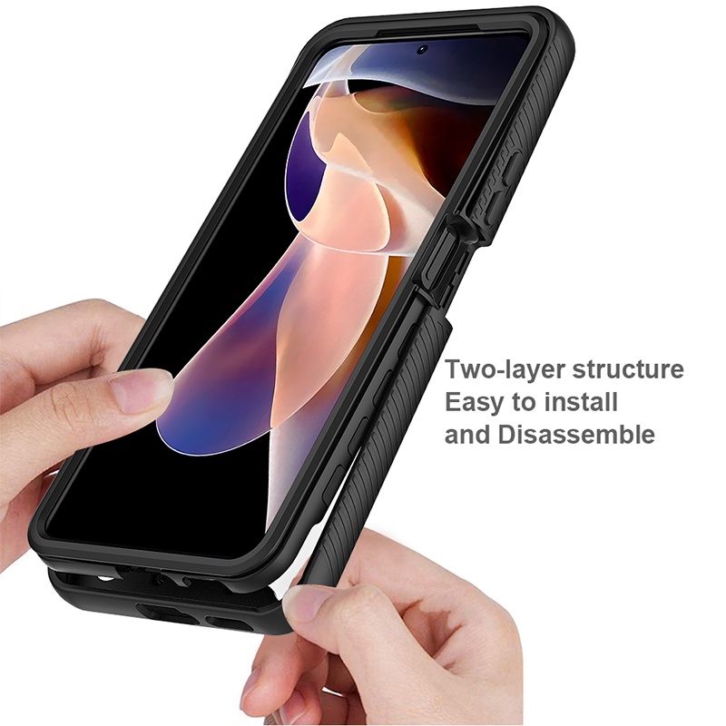 Ốp Điện Thoại Trong Suốt Bảo Vệ Toàn Diện 360 Độ Kèm Miếng Dán Màn Hình PET Cho Xiaomi Redmi Note 11 Pro Plus 5G