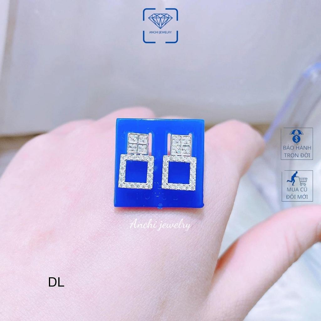 Bông tai mặt vuông đeo được nhiều kiểu, chuẩn bạc ta cao cấp sáng đẹp - Anchi jewelry
